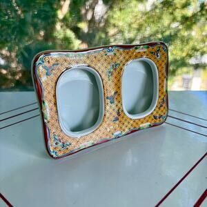 Vintage Takahashi San Francisco Double Picture Frame, Japan Cloisonne